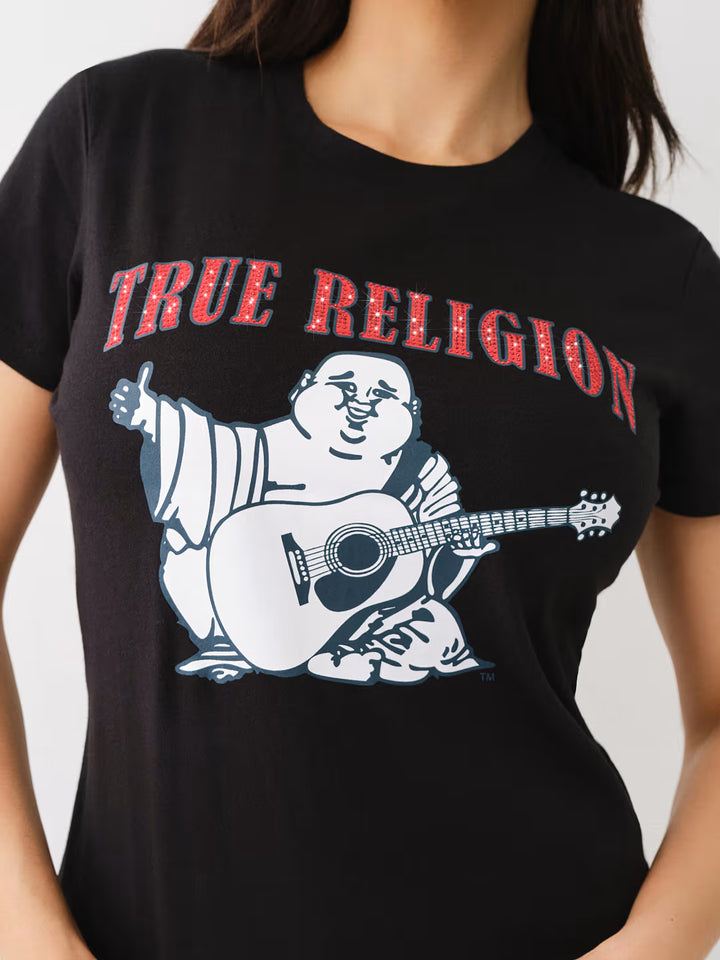 TRUE RELIGION CRYSTAL BUDDHA LOGO TEE