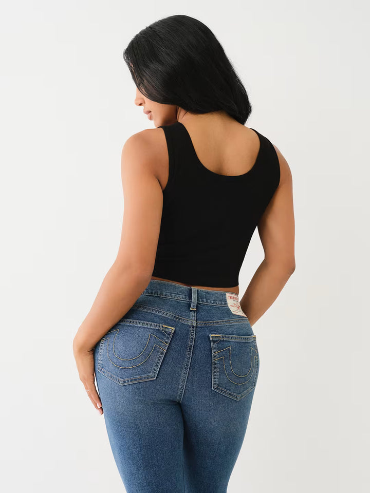 TRUE RELIGION  HERITAGE LOGO CROP TANK
