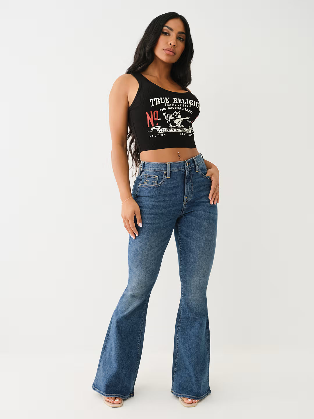 TRUE RELIGION  HERITAGE LOGO CROP TANK