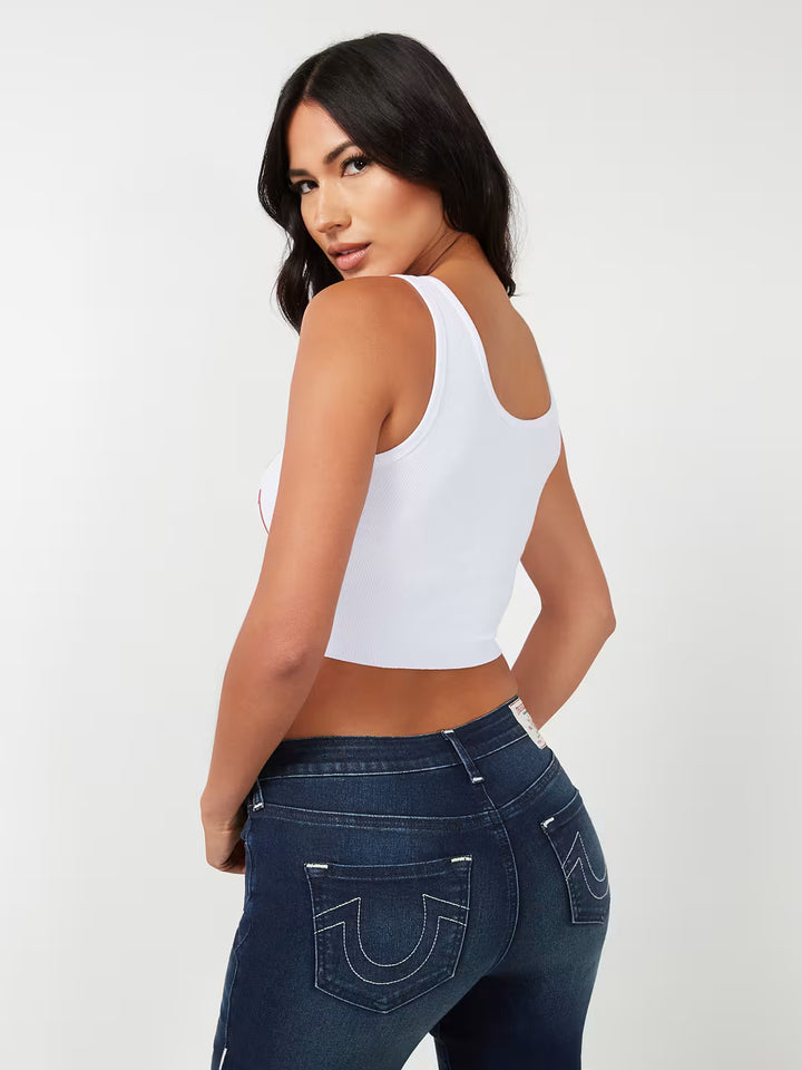 TRUE RELIGION  HERITAGE LOGO CROP TANK