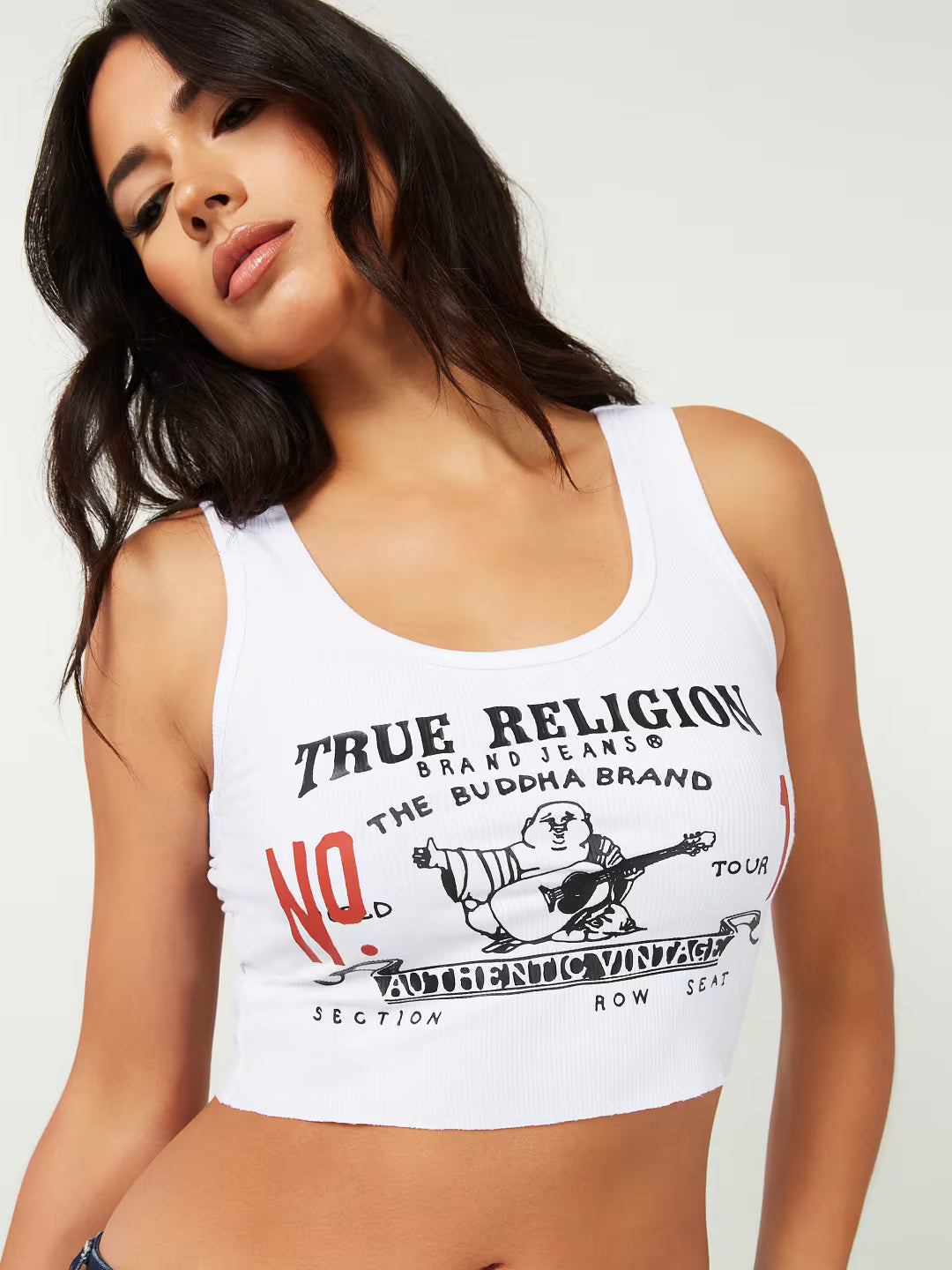 TRUE RELIGION  HERITAGE LOGO CROP TANK