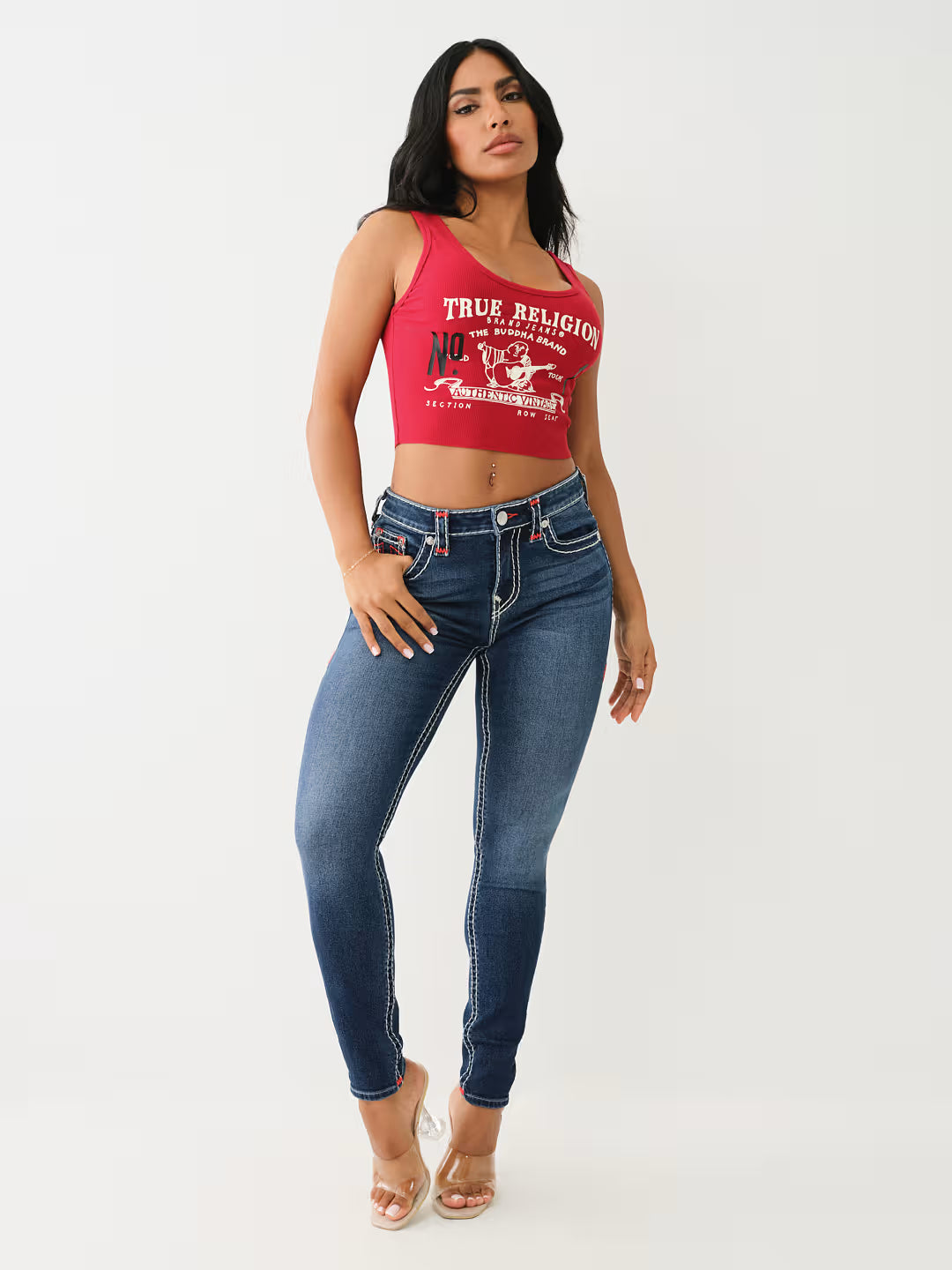TRUE RELIGION  HERITAGE LOGO CROP TANK