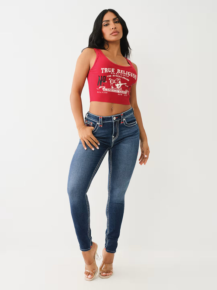 TRUE RELIGION  HERITAGE LOGO CROP TANK