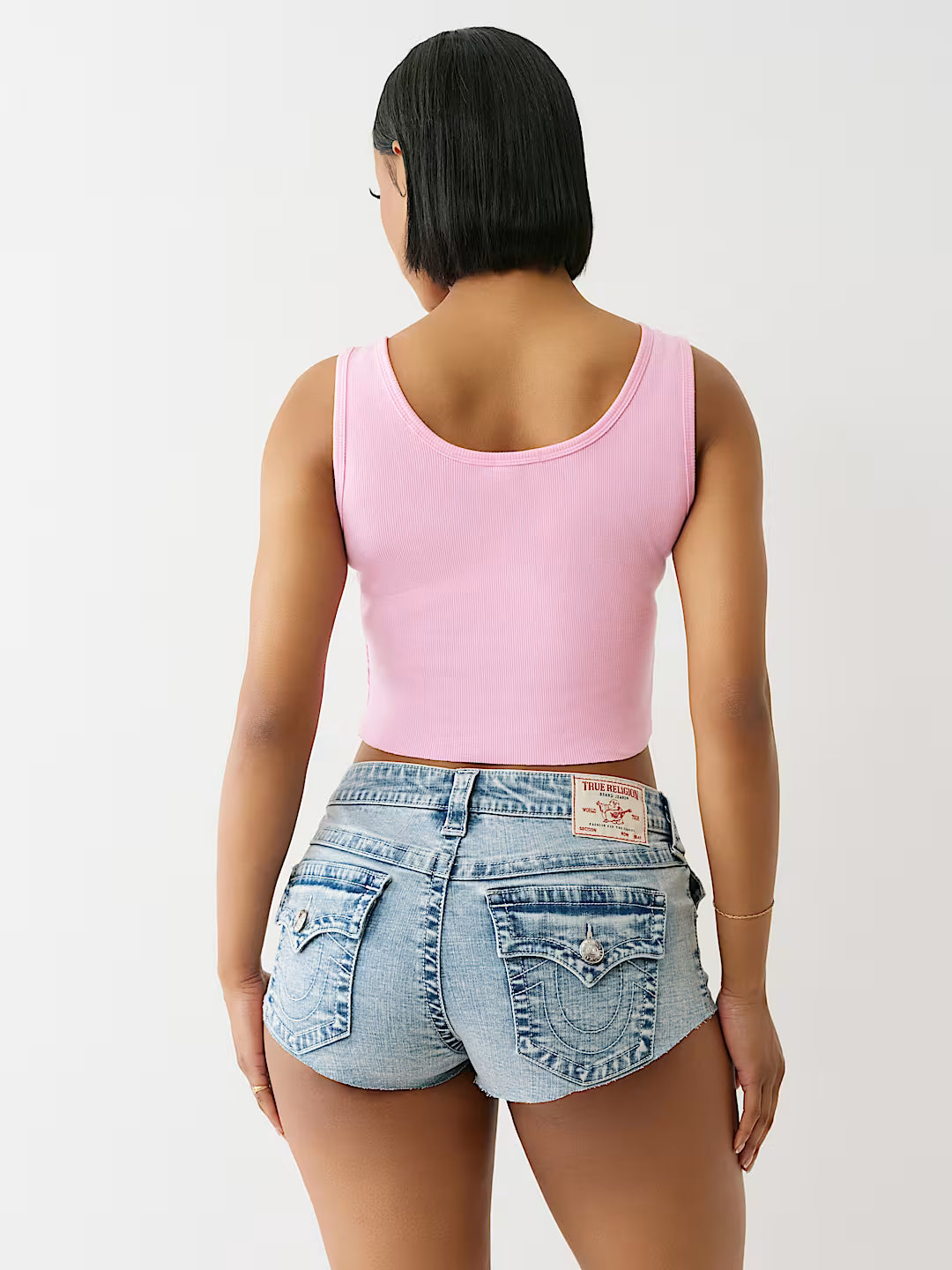 TRUE RELIGION  HERITAGE LOGO CROP TANK