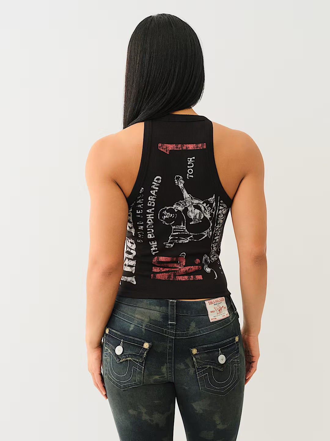 TRUE RELIGION WORLD TOUR BUDDHA HALTER TANK