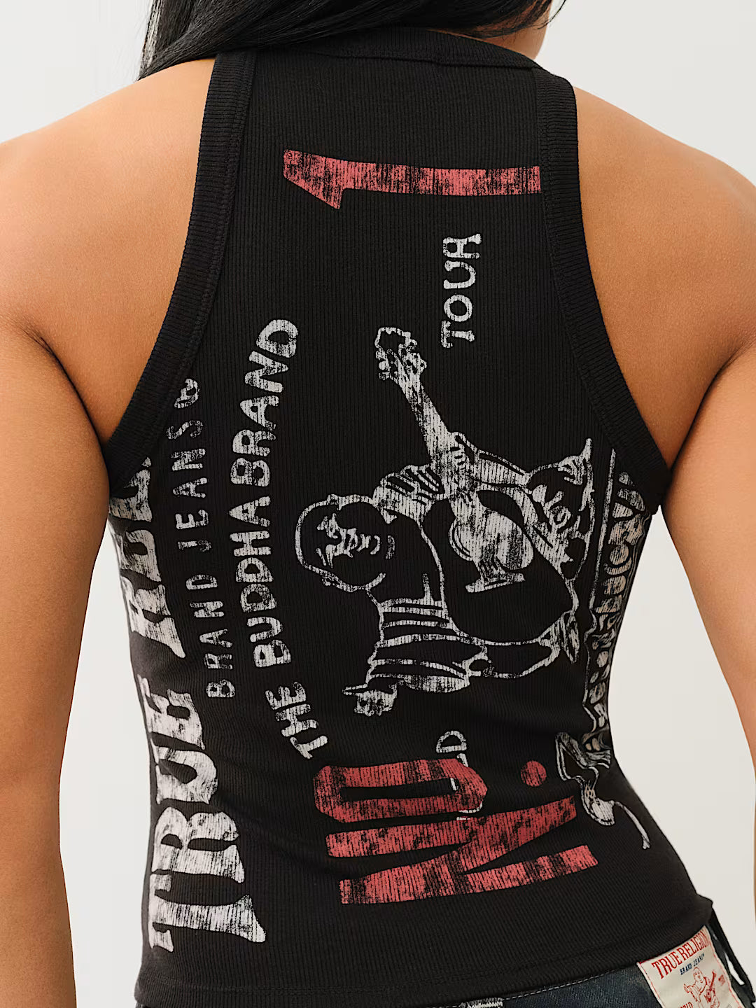 TRUE RELIGION WORLD TOUR BUDDHA HALTER TANK