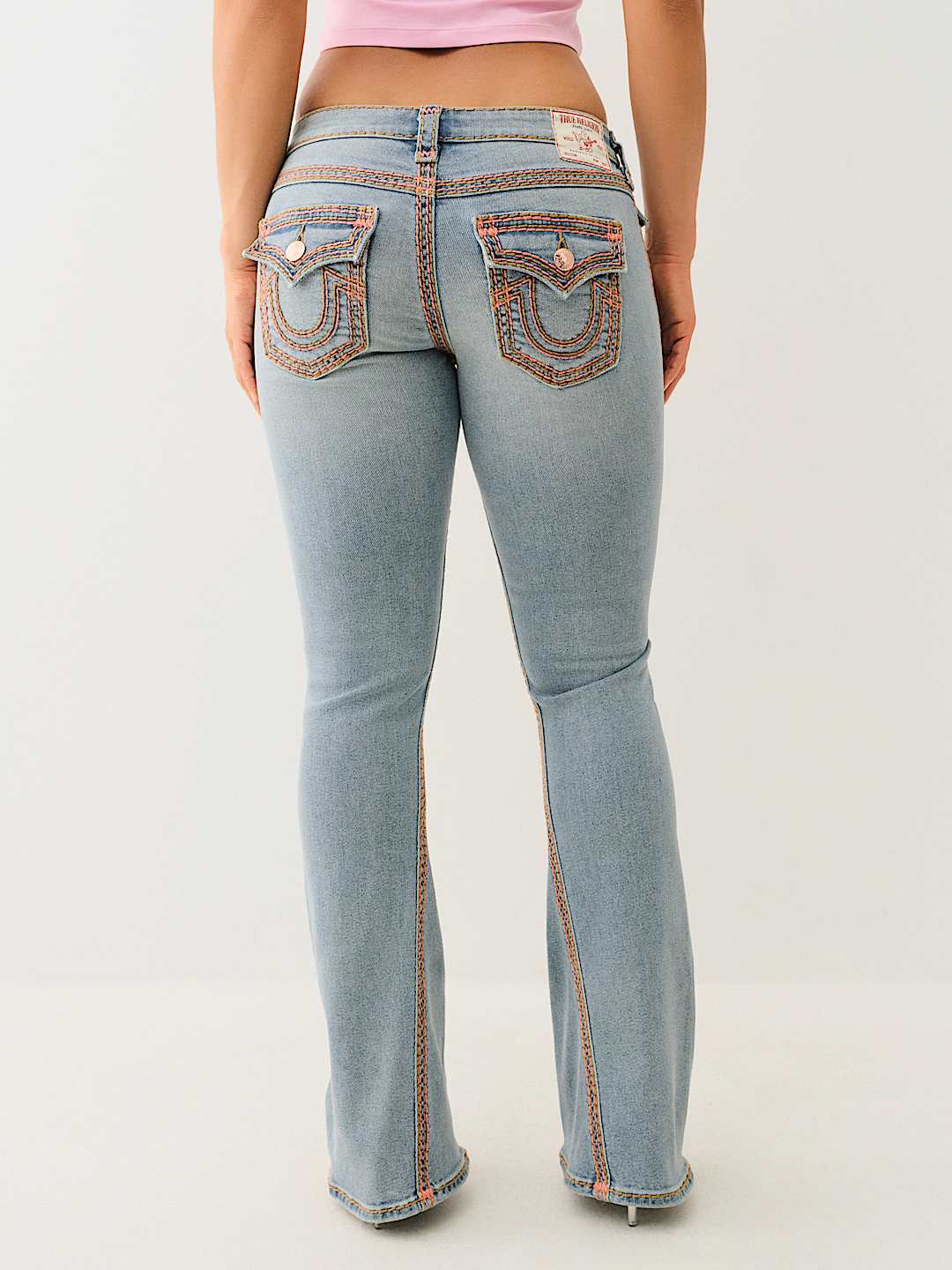 TRUE RELIGION NEW MARKDOWN JOEY LOW RISE SUPER QT FLAP FLARE JEAN