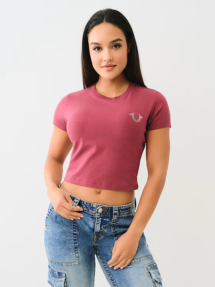 TRUE RELIGION CRYSTAL WORLD TOUR BABY TEE