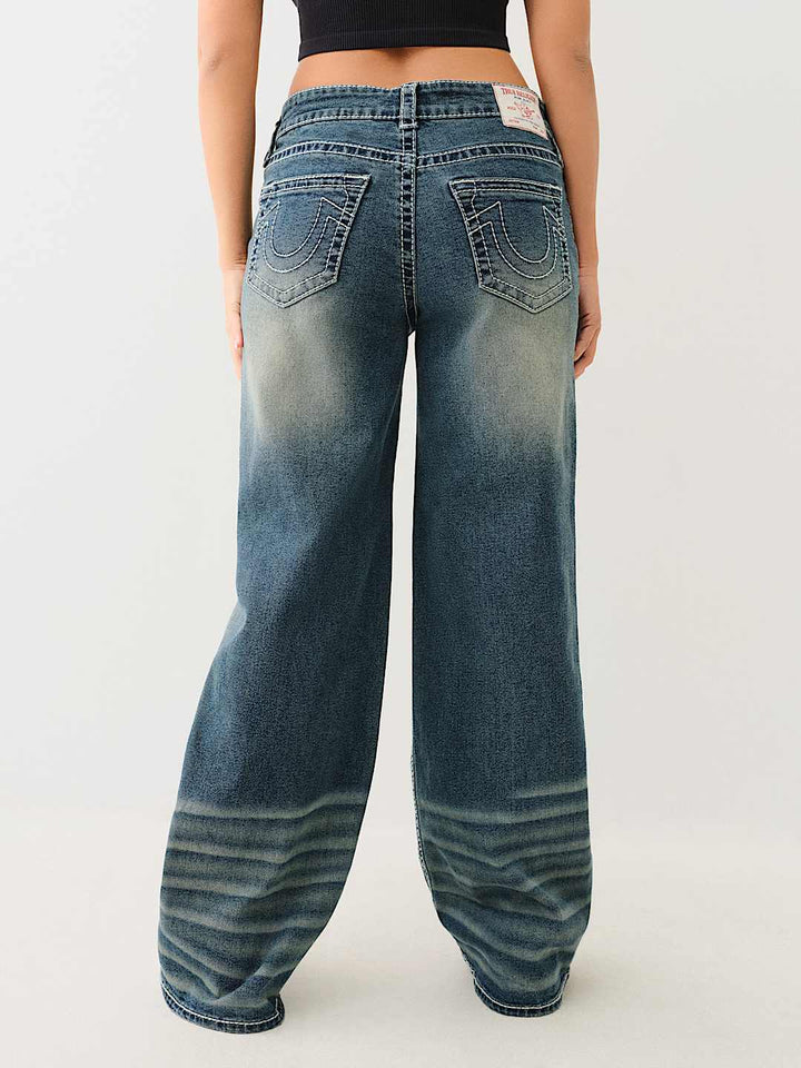 TRUE RELIGION NEW MARKDOWN BOBBI MID RISE BIG T BAGGY JEAN