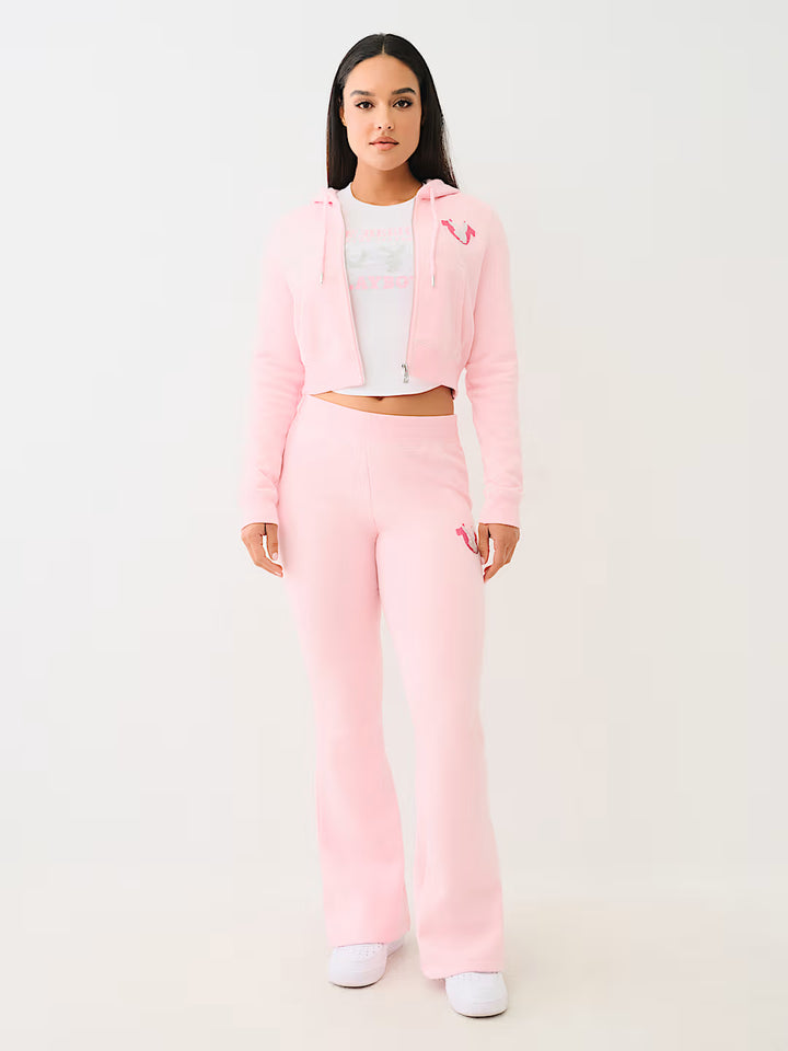 TRUE RELIGION X PLAYBOY CRYSTAL CROP ZIP HOODIE