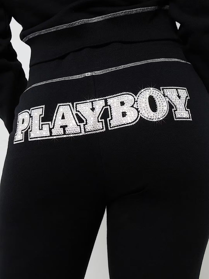 TRUE RELIGION TRUE RELIGION X PLAYBOY CRYSTAL BOOTCUT SWEAT PANT