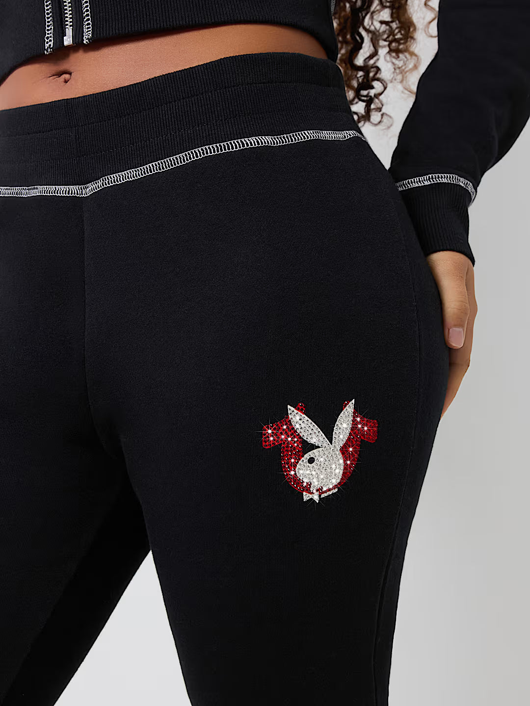 TRUE RELIGION TRUE RELIGION X PLAYBOY CRYSTAL BOOTCUT SWEAT PANT