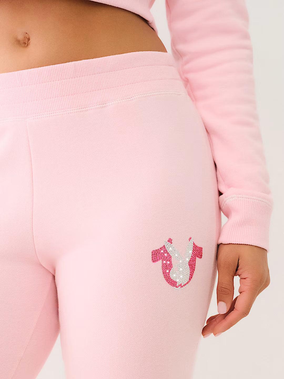TRUE RELIGION TRUE RELIGION X PLAYBOY CRYSTAL BOOTCUT SWEAT PANT