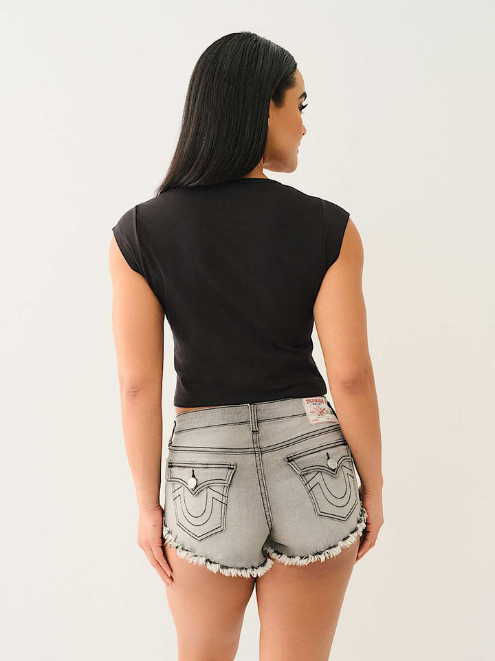 TRUE RELIGION CHERRY SQUARE NECK BABY TEE