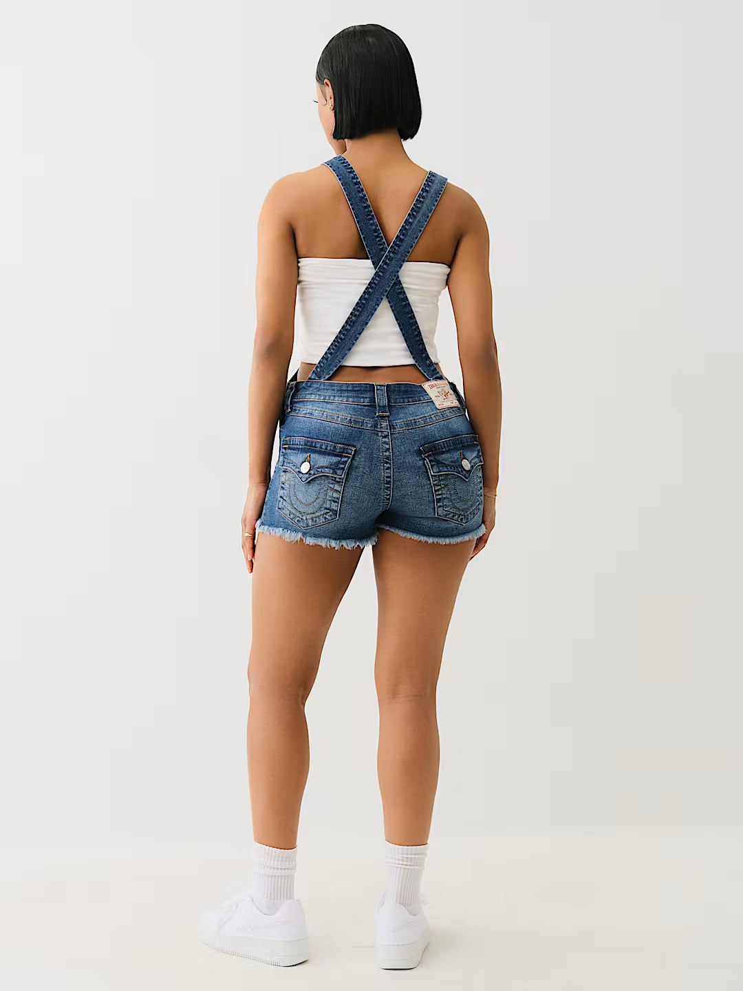 TRUE RELIGION JOEY FRAYED OVERALL SHORT