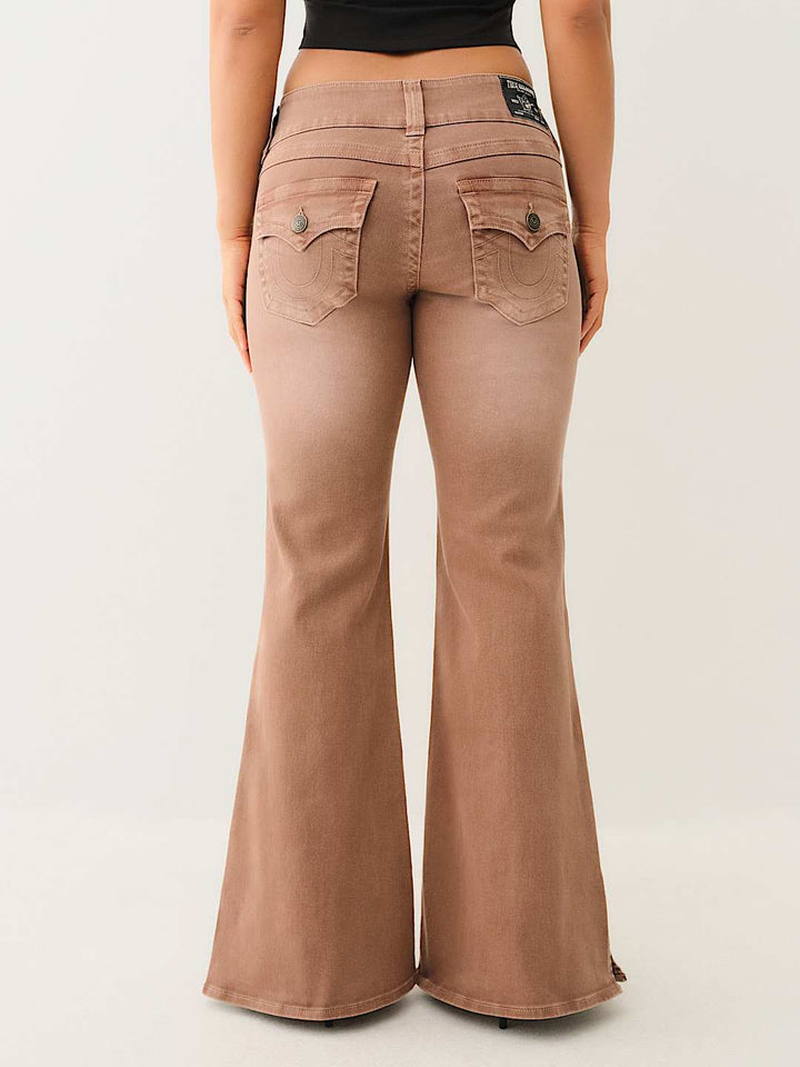 TRUE RELIGION ONLINE EXCLUSIVE FADED RELAXED MID RISE FLARE JEAN