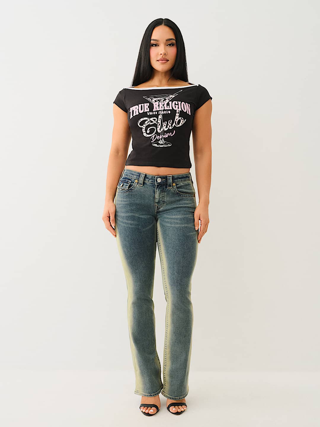 TRUE RELIGION ONLINE EXCLUSIVE MARTINI BOATNECK TEE