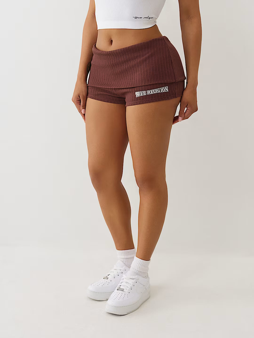 TRUE RELIGION FOLDOVER RIBBED HOT SHORT