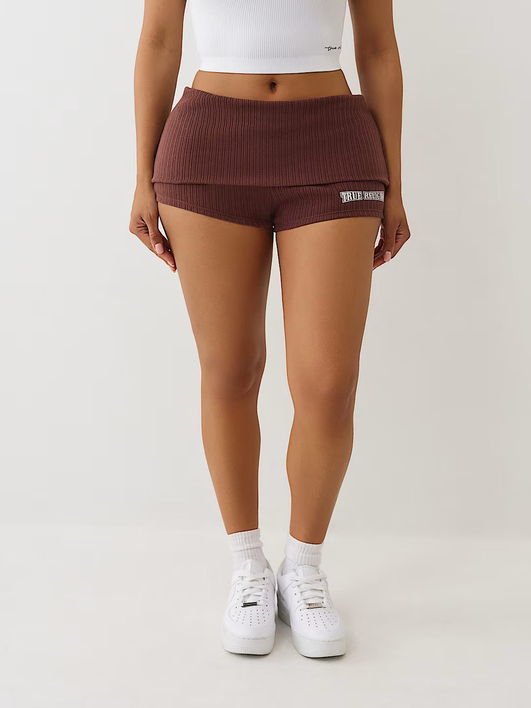 TRUE RELIGION FOLDOVER RIBBED HOT SHORT