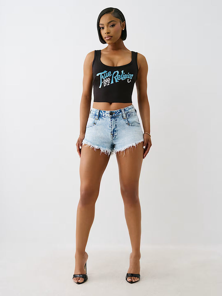 TRUE RELIGION CRYSTAL RIBBED TANK