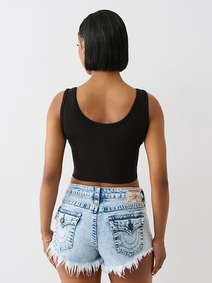 TRUE RELIGION CRYSTAL RIBBED TANK