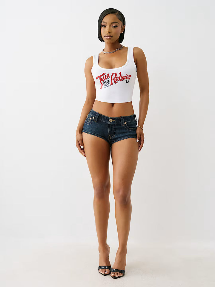 TRUE RELIGION CRYSTAL RIBBED TANK