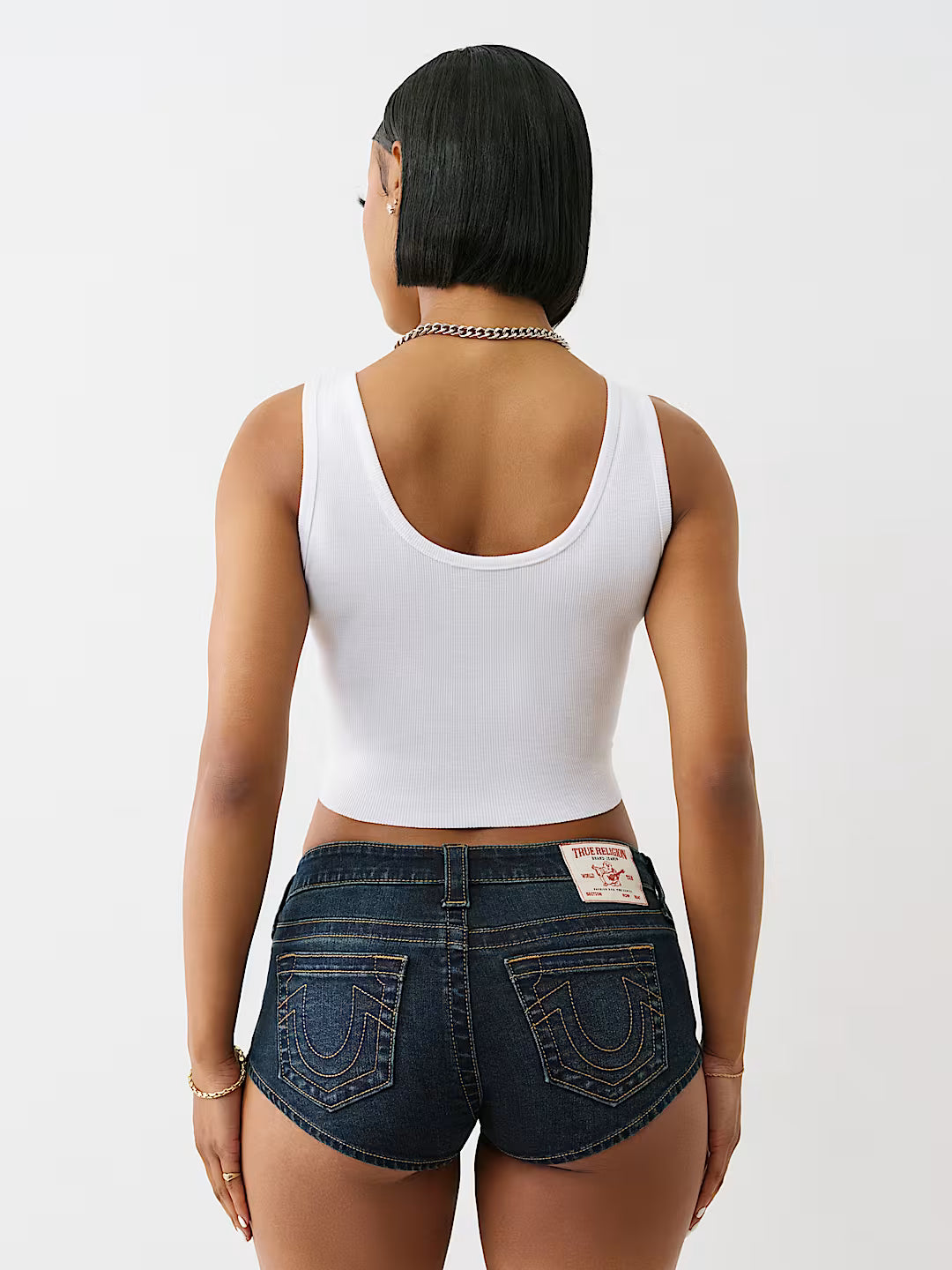 TRUE RELIGION CRYSTAL RIBBED TANK
