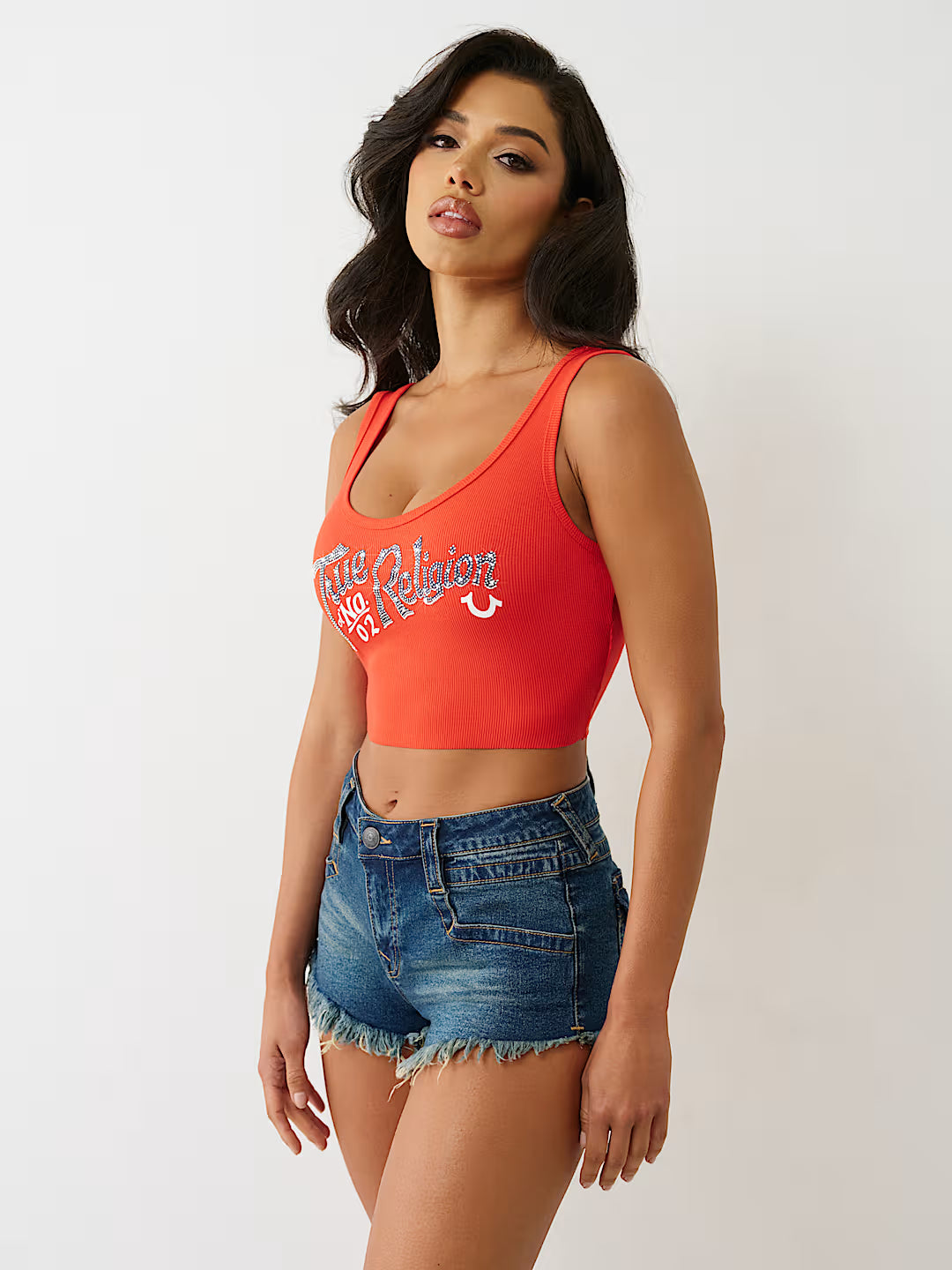 TRUE RELIGION CRYSTAL RIBBED TANK