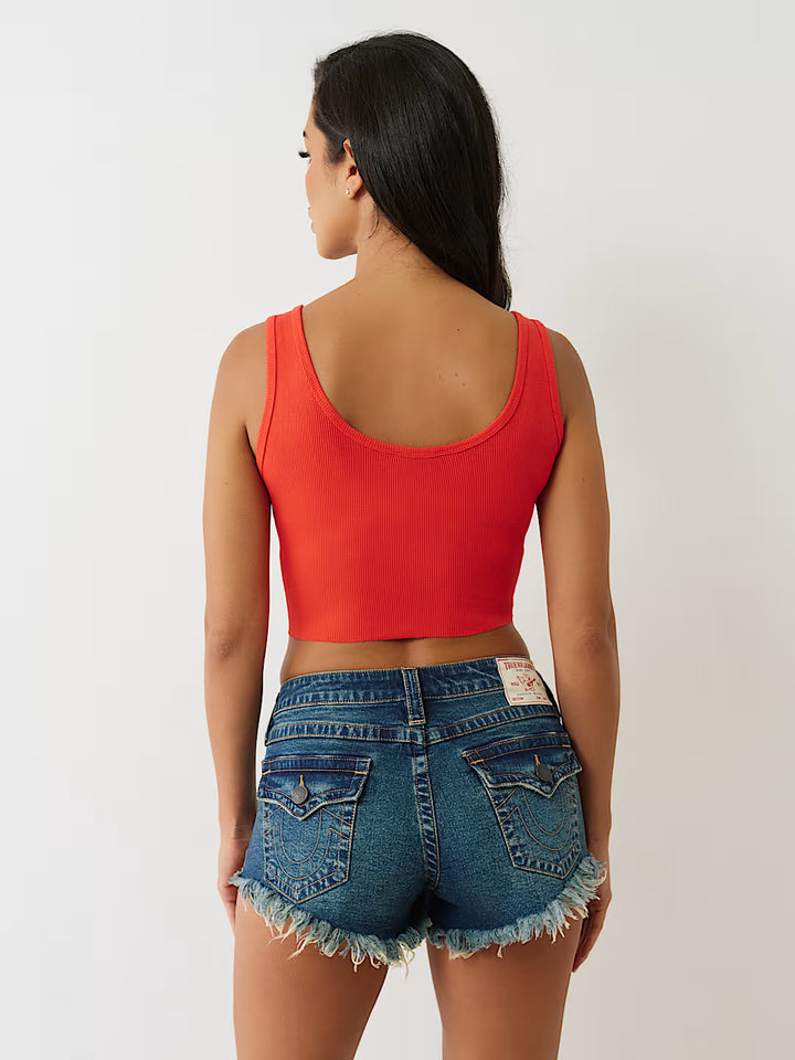 TRUE RELIGION CRYSTAL RIBBED TANK