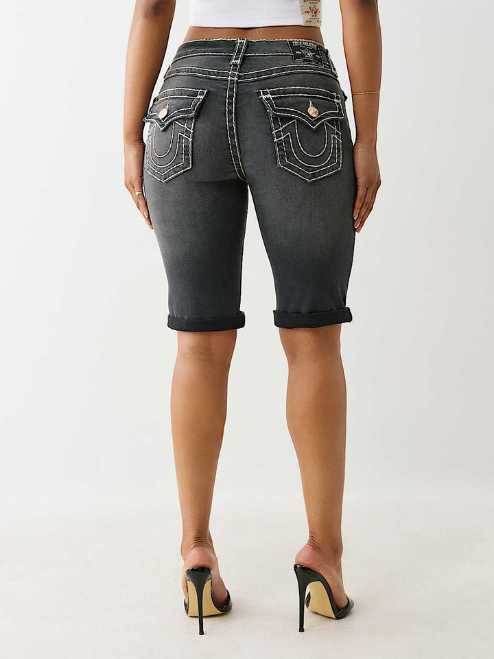 TRUE RELIGION RILEY DISTRESSED SUPER T BERMUDA SHORT