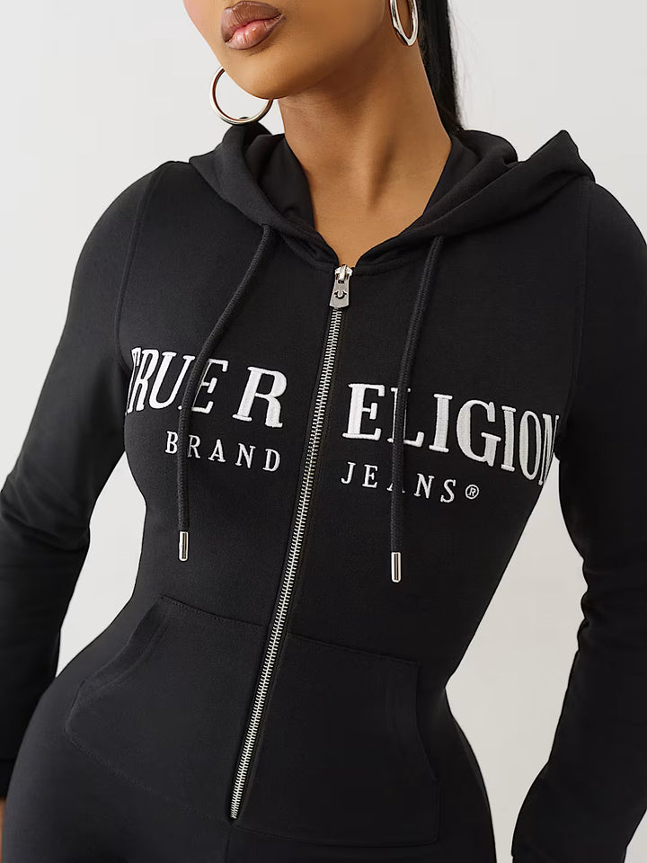 TRUE RELIGION FRENCH TERRY HOODIE ROMPER
