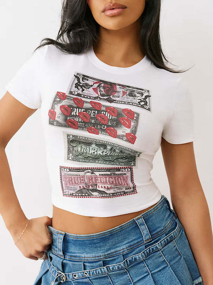 TRUE RELIGION  TRUE MONEY BABY TEE