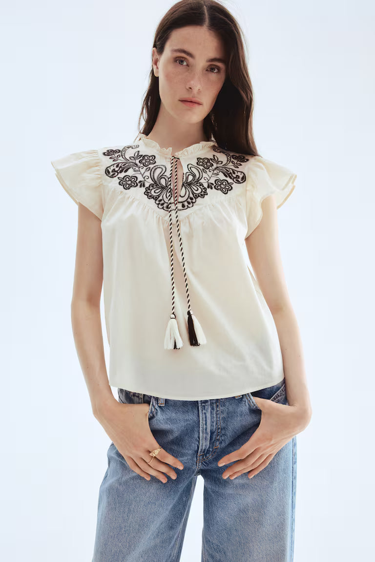 H&M Embroidered Blouse