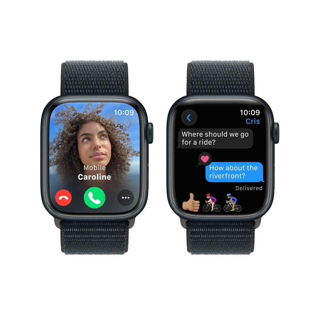 Apple Watch Series 9 [GPS 45mm] Smartwatch with Midnight Aluminum Case and Midnight Sport Loop. Fitness Tracker, ECG Apps, Always-On Retina Display, Water Resistant