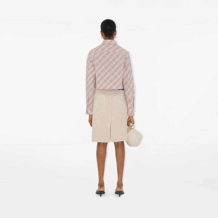Burberry Cropped Check Cotton Shirt