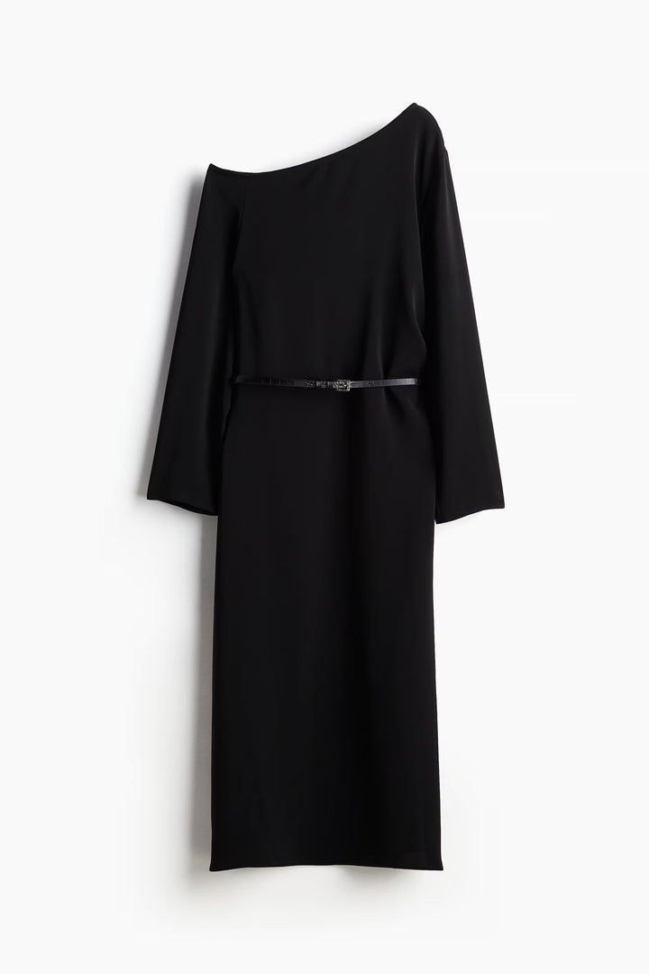 H&M Belted One-Shoulder Dress
