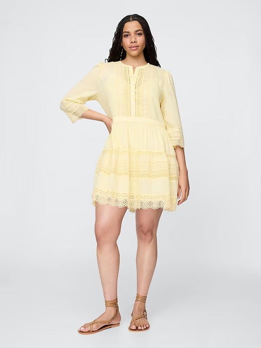 Gap Lace-Trim Mini Dress