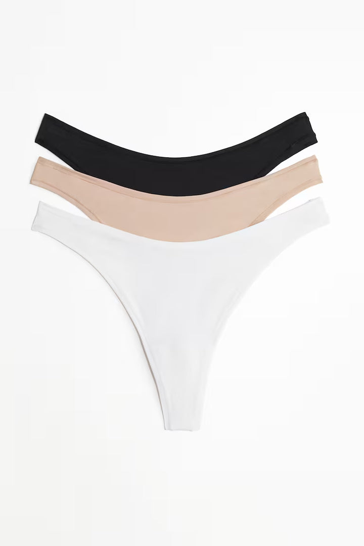 H&M 3-PACK MICROFIBER THONG BRIEFS