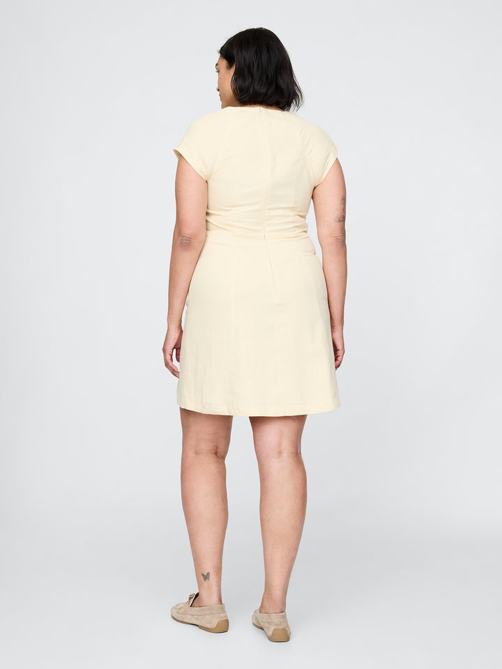 Gap Linen-Blend Cap-Sleeve Mini Dress