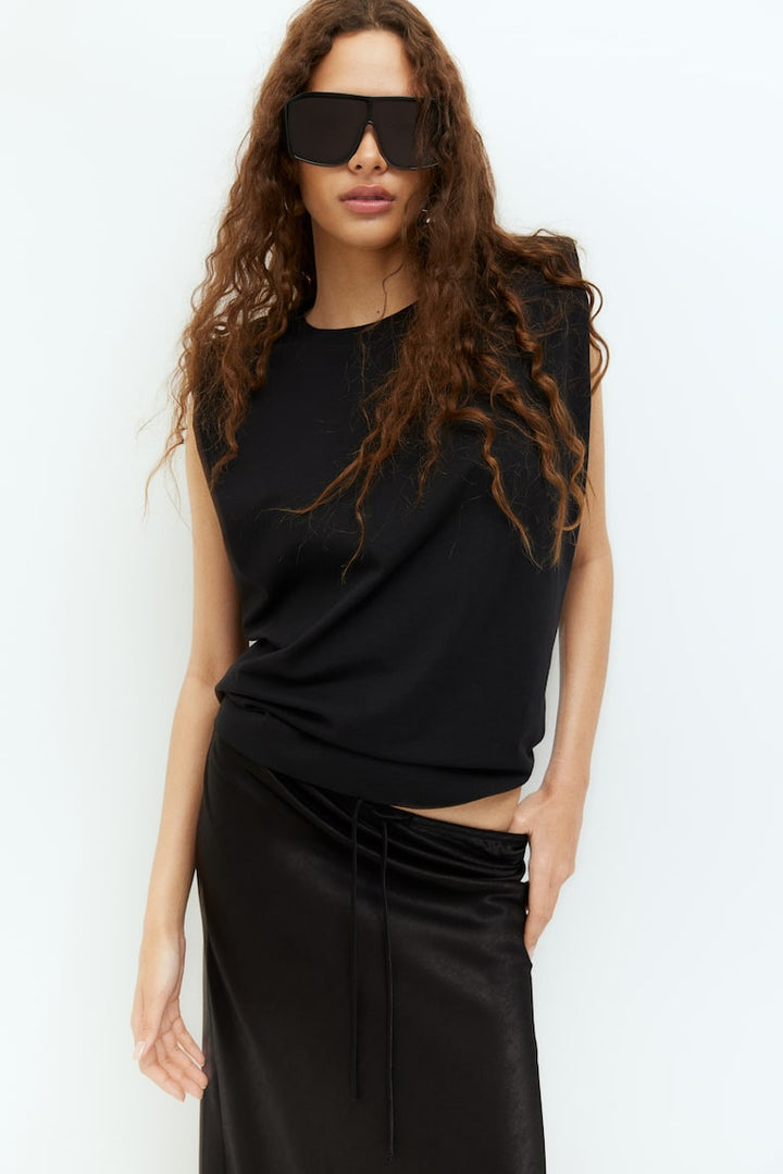 H&M Satin Skirt with Drawstring