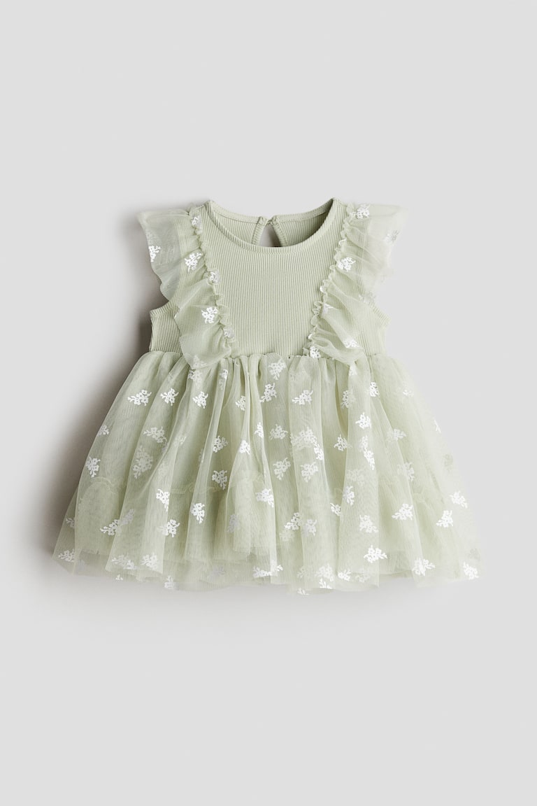 H&M Printed Tulle-Skirt Dress