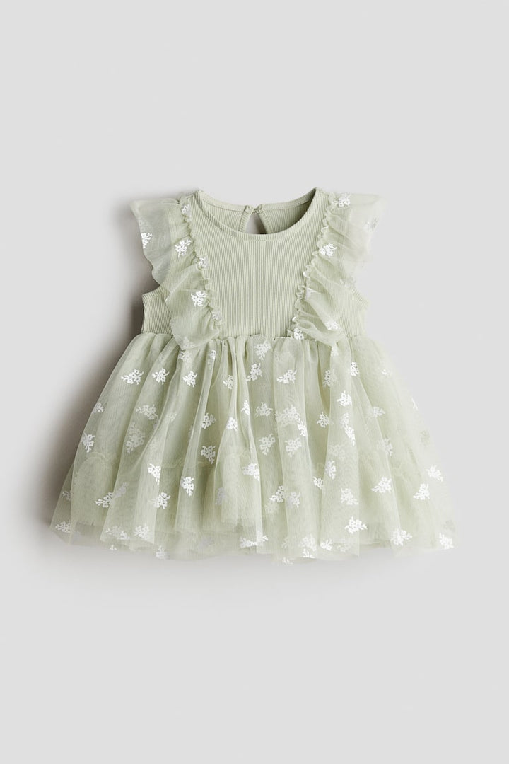 H&M Printed Tulle-Skirt Dress