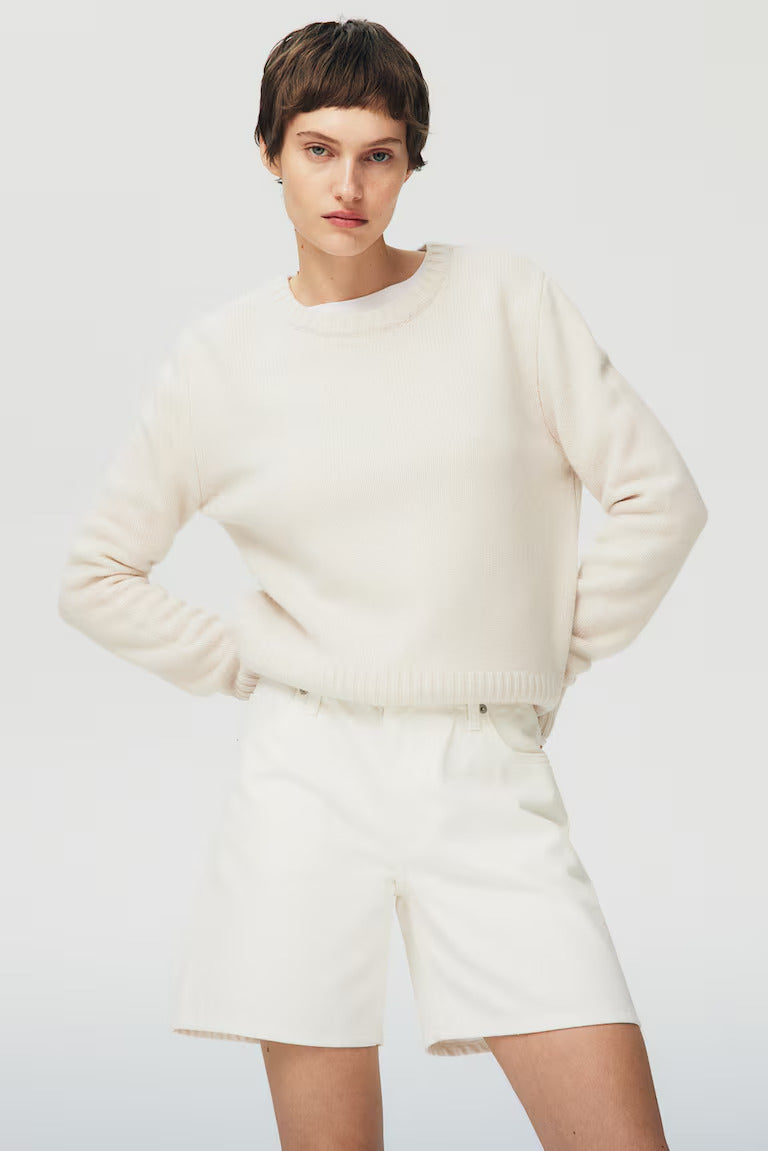 H&M HIGH BERMUDA DENIM SHORTS