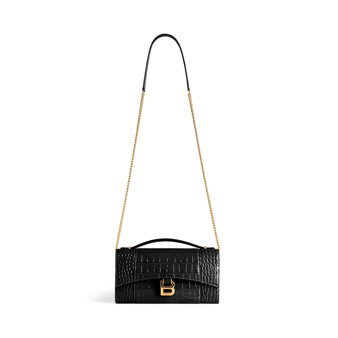 BALENCIAGA WOMEN'S HOURGLASS POCHETTE WITH CHAIN