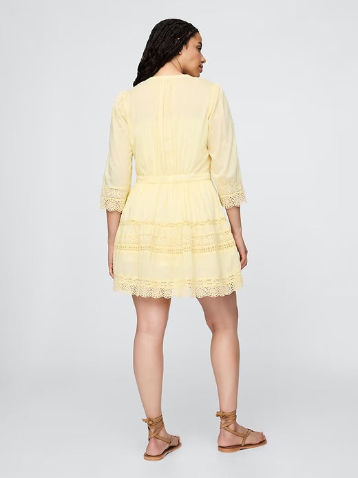 Gap Lace-Trim Mini Dress