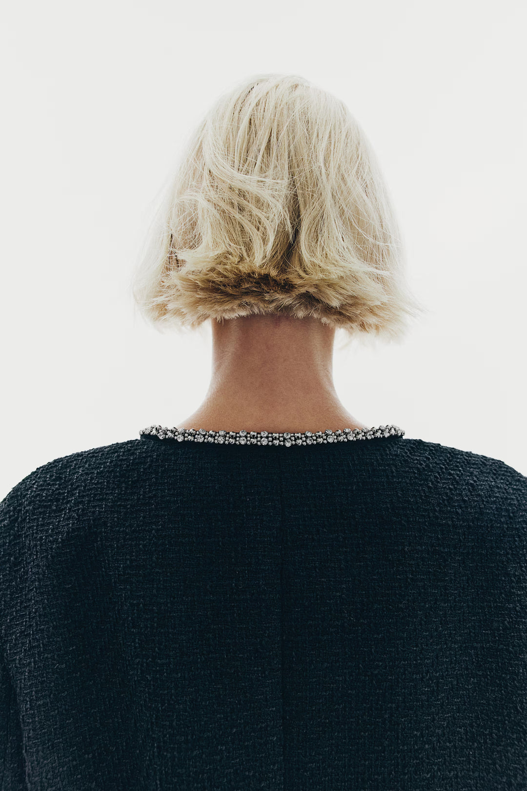 H&M Rhinestone-Embellished Bouclé Jacket