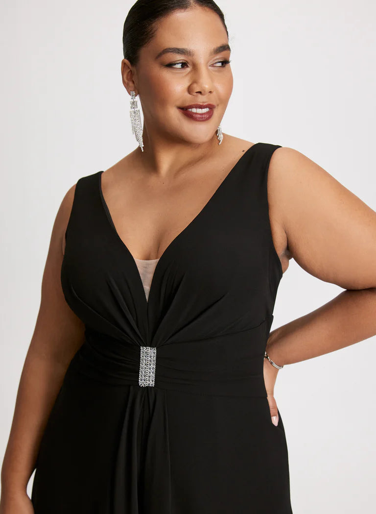 LAURA Sleeveless Deep V-Neck Jumpsuit