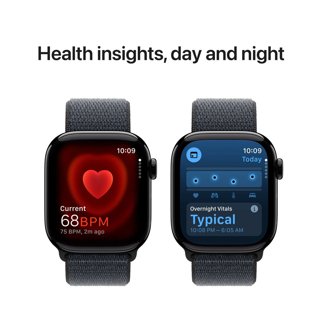 Apple Watch Series 10 GPS + Cellular 46mm Jet Black Aluminum Case with Ink Sport Loop