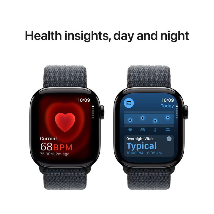 Apple Watch Series 10 GPS + Cellular 46mm Jet Black Aluminum Case with Ink Sport Loop