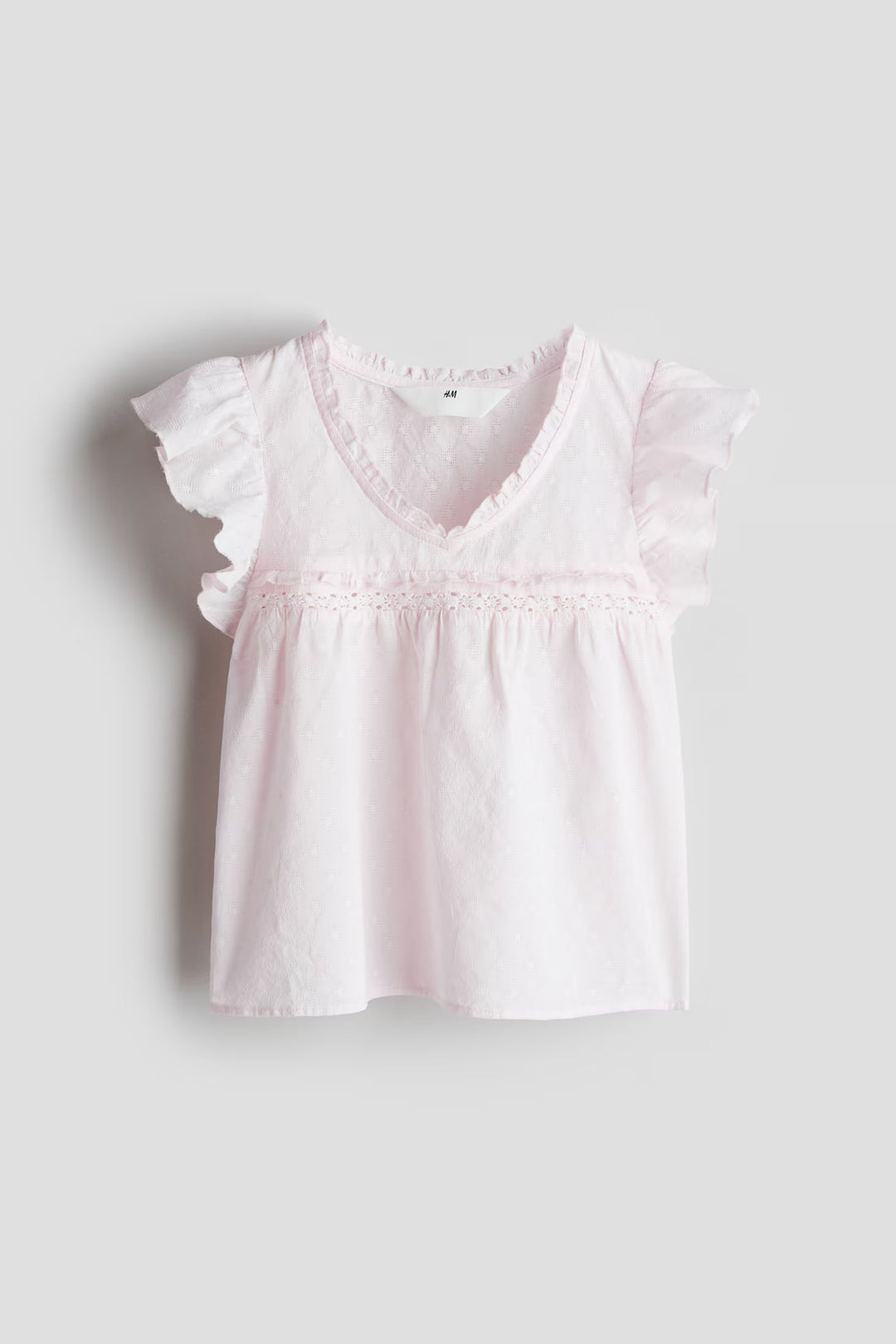 H&M Ruffle-Trimmed Cotton Blouse